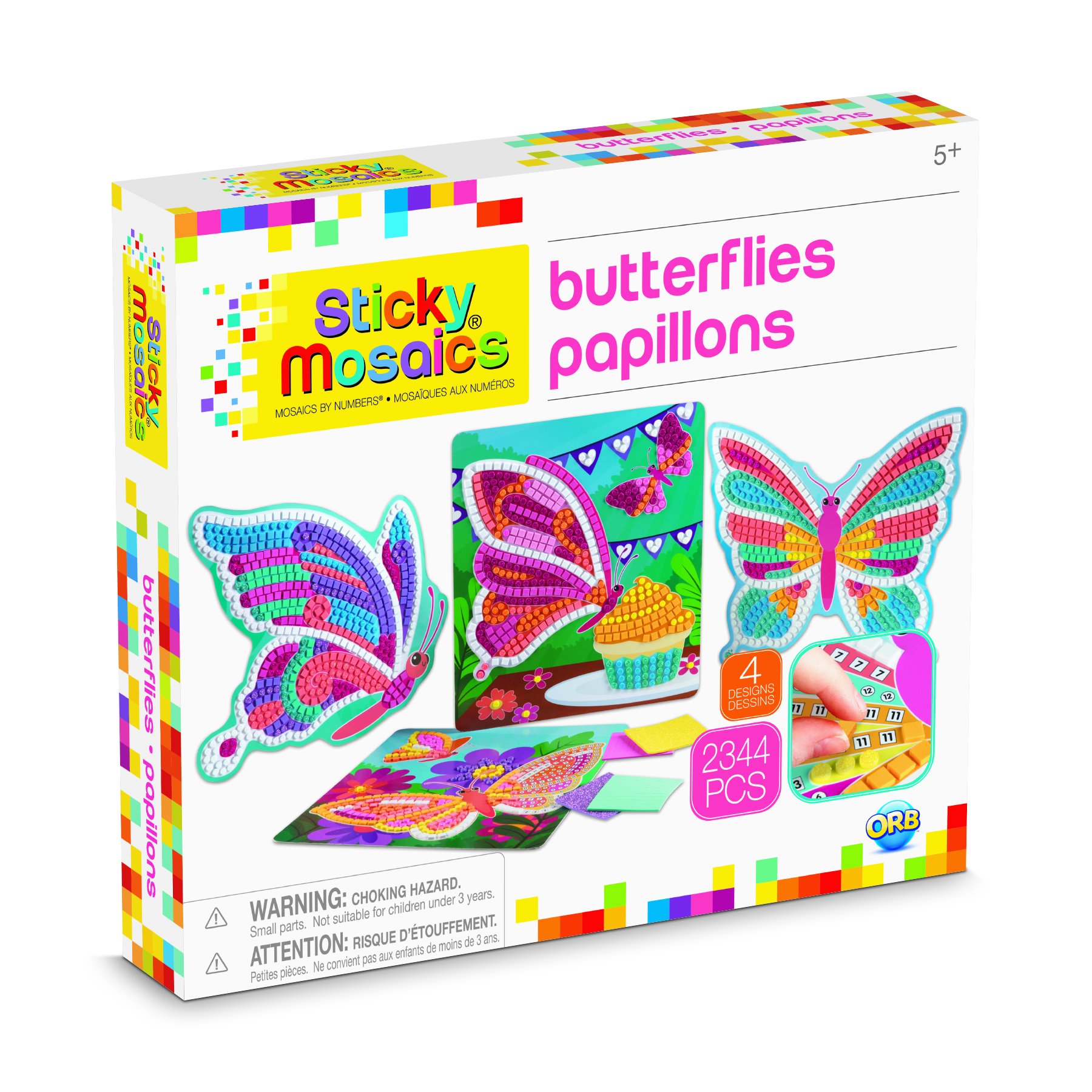 Amazon.com: ORB The Factory Sticky Mosaics Butterflies Yellow/Blue